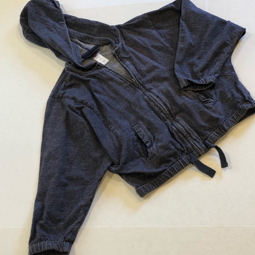 TEA collection girls chambray full zip hooded